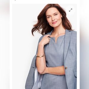 New With Tags TALBOTS PALE GRAY BLUE SHEATH DRESS WITH MATCHING BLAZER SZ 6